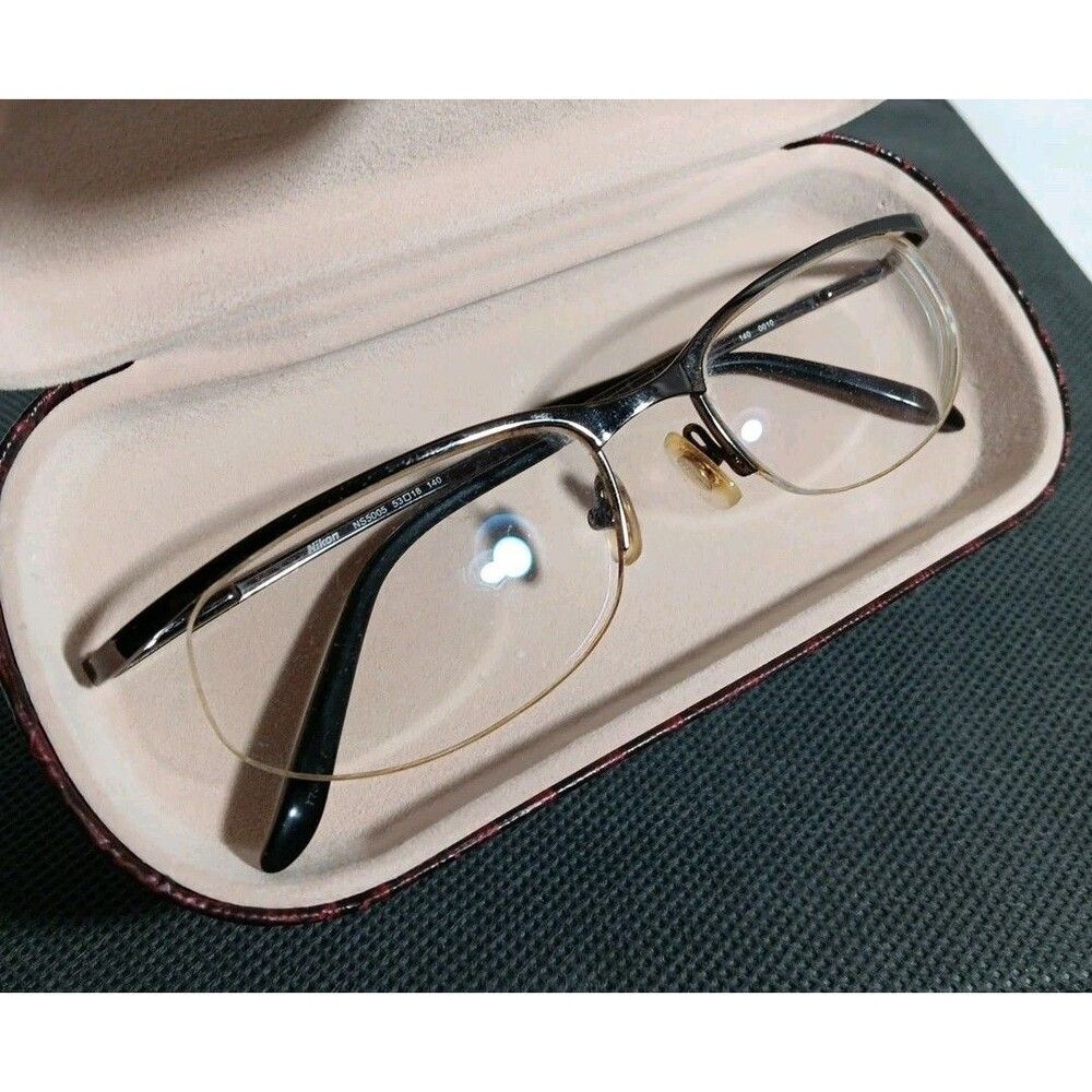 Nikon NS5005 Bronze Half Rim Unisex Eyeglass Frames Only 53-18-140 Flex Hinge